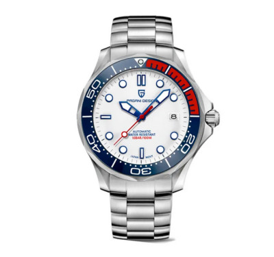 Pagani Design PD-1667 Automatik Mechanische Uhr Seiko NH35 100m Weiß Pepsi
