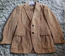New Vintage Retro Foreman Clark Brown Corduroy 3 Pc. Suit Camel Color