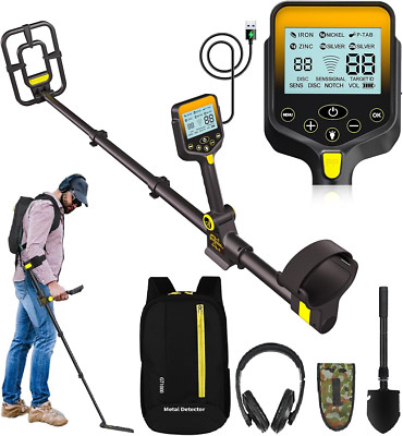 PRO-x Chargeable Metal Detector 10'' Waterproof Coil IP68 Foldable LCD Display