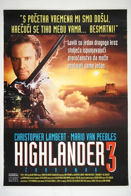 HIGHLANDER III 3 THE SORCERER Original CRO movie poster 1994 CHRISTOPHER LAMBERT