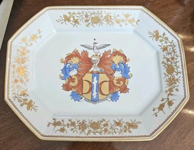 Edme Samson Porcelain Armorial Tray Platter Rectangular