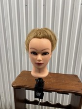 Salon Care Hair Mannequin Head Female Blonde with Clamp for Styling Practice