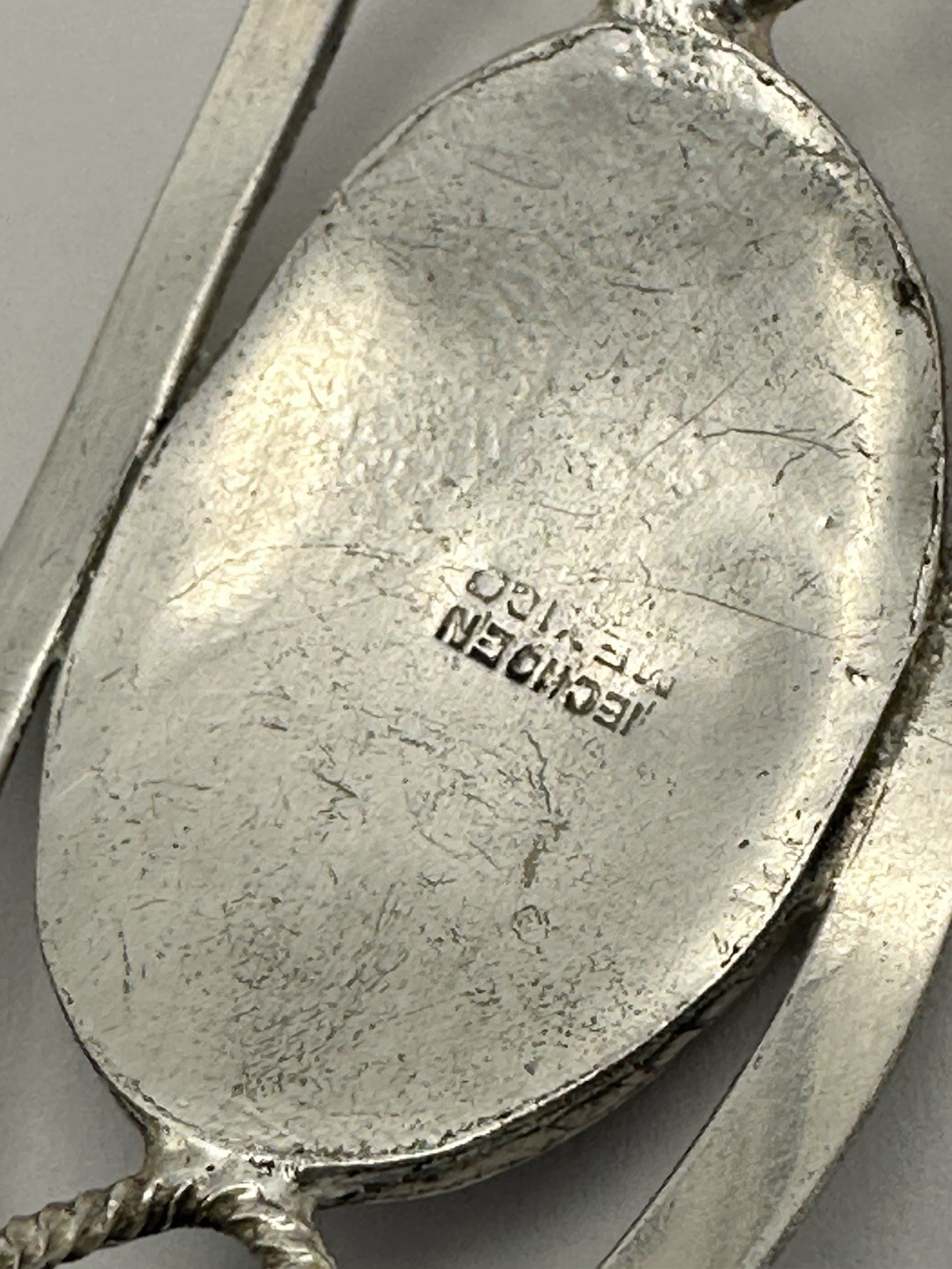 Alpaca Silver Cuff Abalone Shell Flower Inlay Whi… - image 8