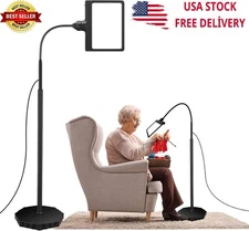 5X Magnifying Glass with Light and Stand, 36 LED Dimmable Floor Magnifying Lamp,
