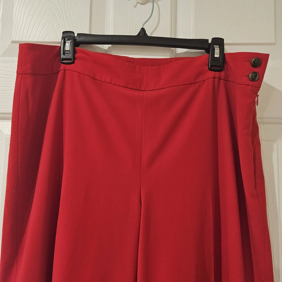 Pantalones Ralph Lauren Forrados Pierna Ancha Rojo Para Mujer Talla 14 Náutico Vacaciones Festivas Foto 4 de 4