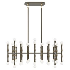 Robert Abbey Kane 42Lt Chandelier, Smokey Taupe/Modern Brass - ST77