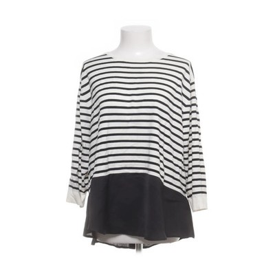 COS, Strickpullover, Größe: L, Weiß/Schwarz, Baumwolle/Seide, Streifen #5lu