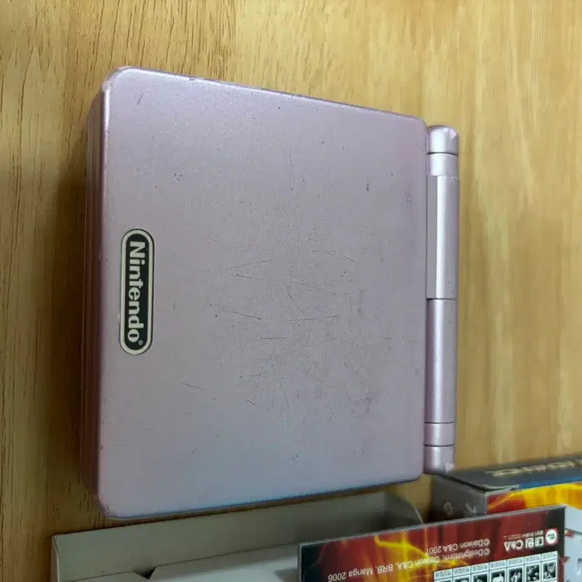 Pink Game Boy Advance SP AGS101 + Iron Kid Game Cartridge, Heavily Used