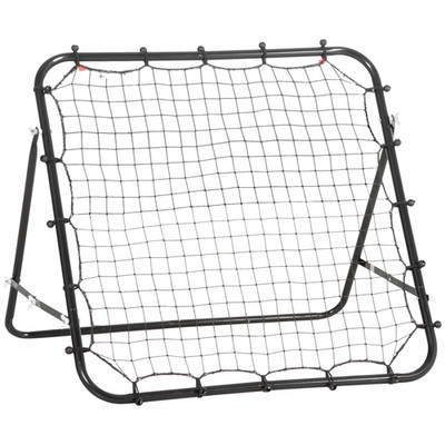 Rebounder Netz schwarz 96x80x96cm PE-Gitter Metallrohr verstellbarer Winkel Stahlrahmen