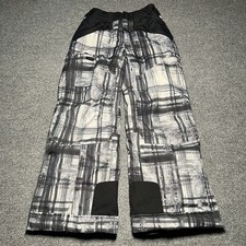 Obermeyer Boys Ski Pants Teen M 10-12 Grey Plaid Extended Wear System 45007