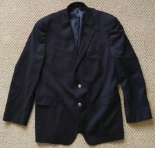 NAUTICA Men's 100 WOOL Blazer Sport Coat Suit Jacket Navy BLUE 2 Button 44R