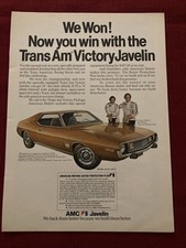 AMC Javelin Wins Trans American Racing Series 1972 Print Ad