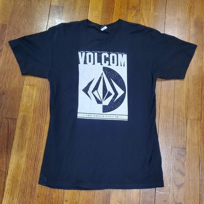 Volcom Shirt Mens Medium Black Stone Logo Since 1991 Graphic Tee Skateboarding