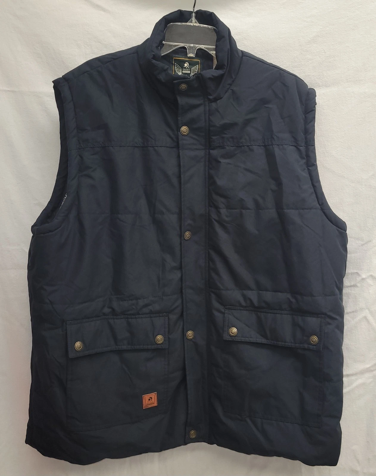 Cool Choice Outdoor Mens Puffer Vest Jacket Full Zip & Snap Blue/Black XLarge