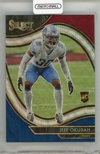 2020 Panini Select Detroit Lions Prizm Tri Color 386 / Jeff Okudah 68/75