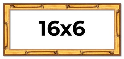 16x6 Frame Gold Bamboo Picture Frame  Modern Photo Frame UV Acrylic, Acid Free