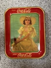 Vintage Coca Cola Tray Woman In Sun Dress 1938