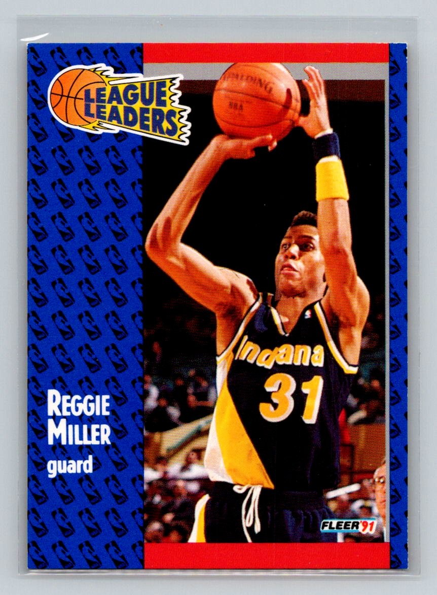 1991-92 Fleer League Leaders #226 Reggie Miller Indiana Pacers Basketball Card