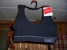 HANES WOMENS SPORTS BRA SIZE MEDIUM ELASTIC CIRCUMFERENCE BLACK STRETCH NEW