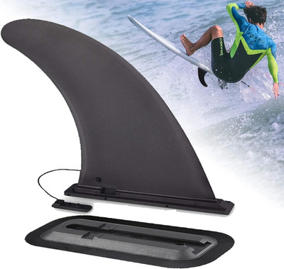 Paddle Board Fin, 9'' Fin Replacement Universal, Nylon Sup Single Center Fin, No-