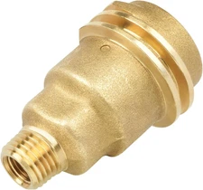 Propane Gas Fitting Adapter, QCC-1 and Female P.O.L. X 1/4'' Male Pipe Thread, C