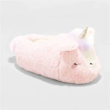 Cat And Jack Unicorn Slippers Grip Bottom Size Big Kids Large 4/5