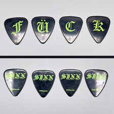 Nikki Sixx M&ouml;tley Cr&uuml;e Tour Guitar Pick Set FC&Uuml;K Spelling Tour Issued 2012&ndash;2014