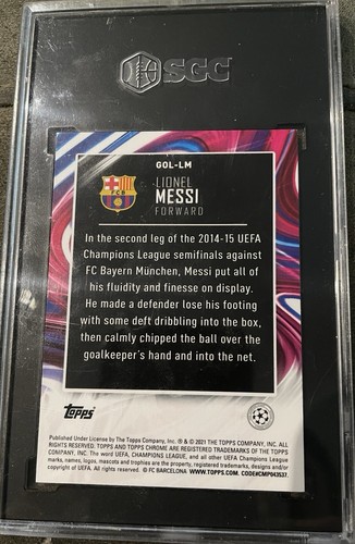 2020-21 Topps Chrome UCL - Golazo Lionel Messi #GOL-LM Gold Bubbles Refractor - Bild 2 von 2