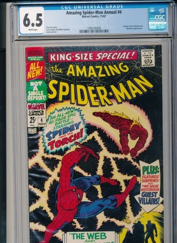 AMAZING SPIDER-MAN ANNUAL 4 CGC 6.5 Wp Marvel 1968