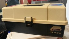 Vintage PLANO 5520 tackle box Made In USA Rare Black Tan Model 13x7x6