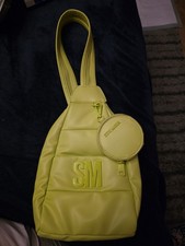 Steve Madden Shoulder Bag/Backpack W/Zipper-Spreads Straps Apart Line Green
