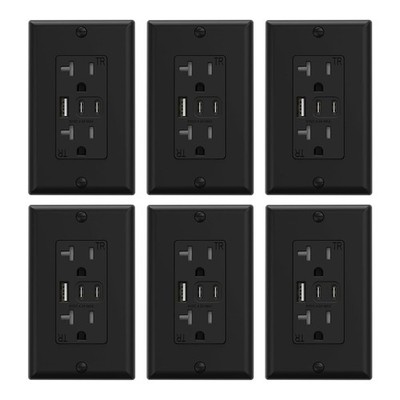 USB Outlets 20 Amp Wall Outlet with 3 USB Ports Dual USB C Ports Outlets US
