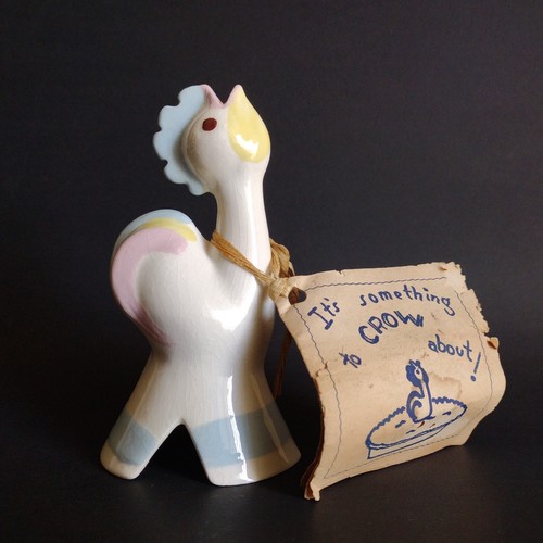 Vtg Ceramic Pie Bird Whistle Vent Cleminson Pottery California w/Original Tag!