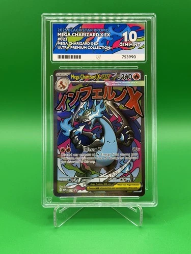 Mega Charizard x EX 023 Black Star Promo Mega Evolution Holo ACE 10 Gem Mint