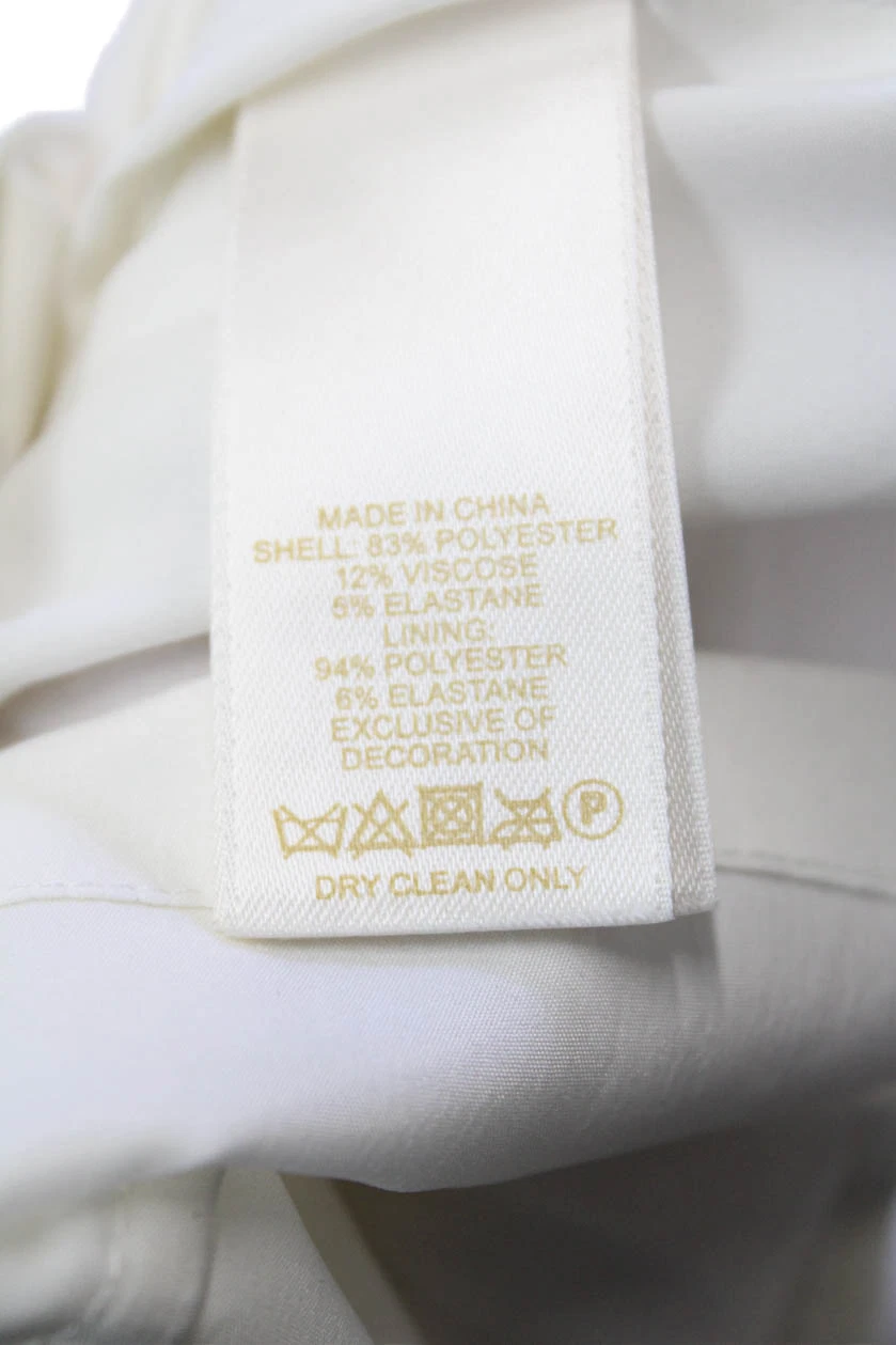 Abito donna Kate Spade New York dettaglio fiocco zip aderente + svasato bianco taglia 12