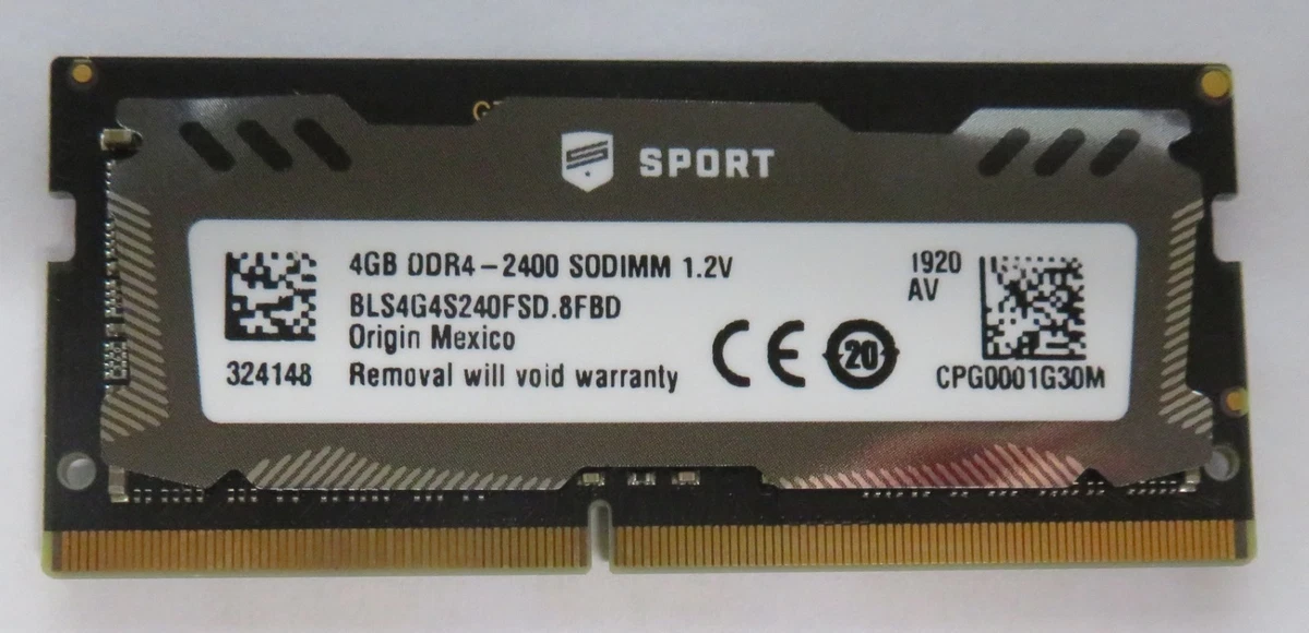 Micron DDR4 SDRAM 4 GB Capacity per Module Memory (RAM) for sale