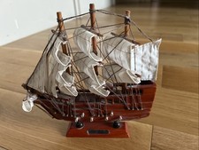 Wooden sailing ship model - Pallavi. In  original box. 18cm long, 20 cm tall. 