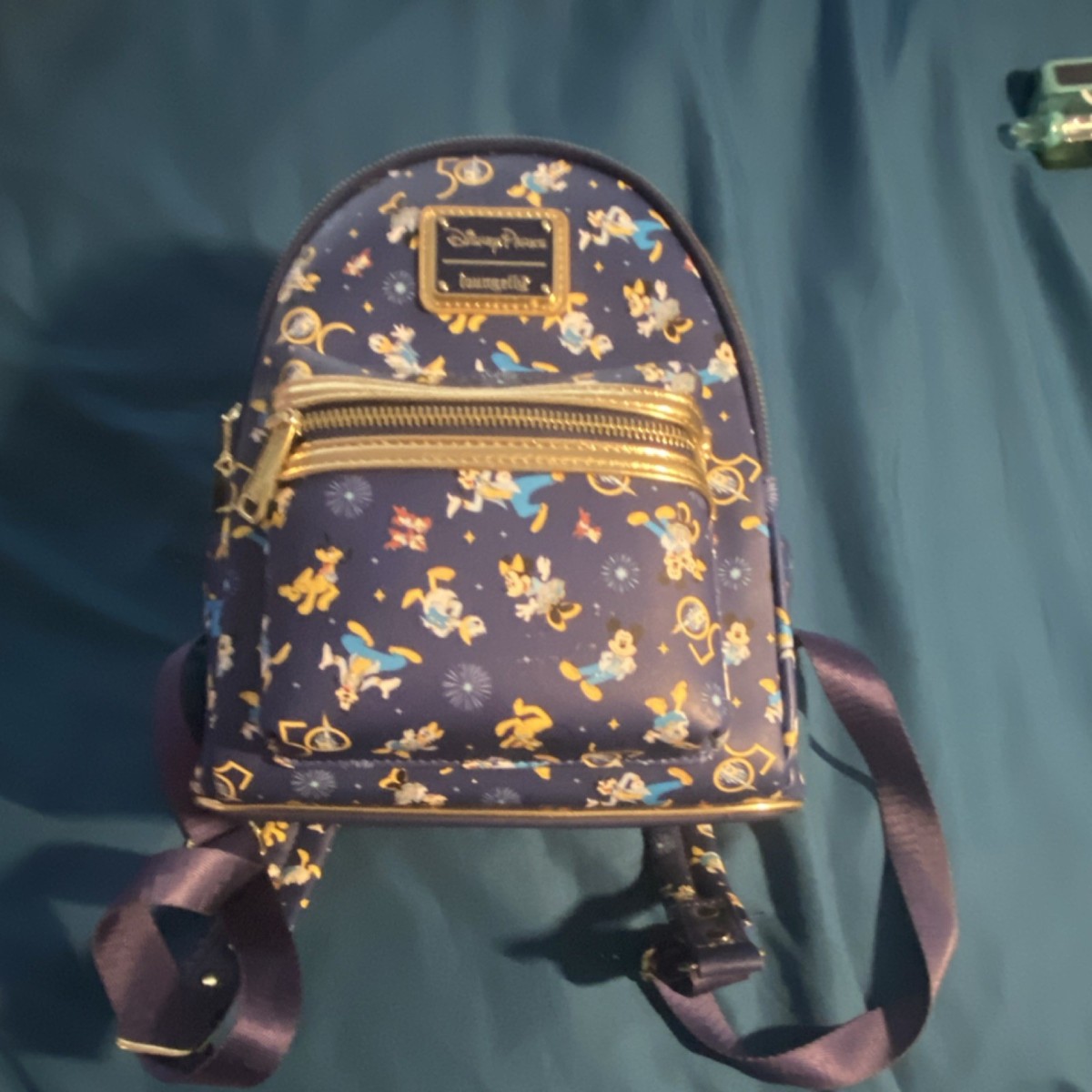 Loungefly Disney Parks Mini Backpack Blue Multicolor Print  display picture 3
