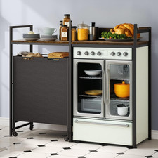 Kitchen Microwave Stand Bakers Rack with Shelf, 55" Large Kitchen Storage Shelf