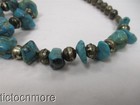 VINTAGE NAVAJO INDIAN TURQUOISE NUGGET SILVER NAVAJO PEARL BEADS NECKLACE — photo 5