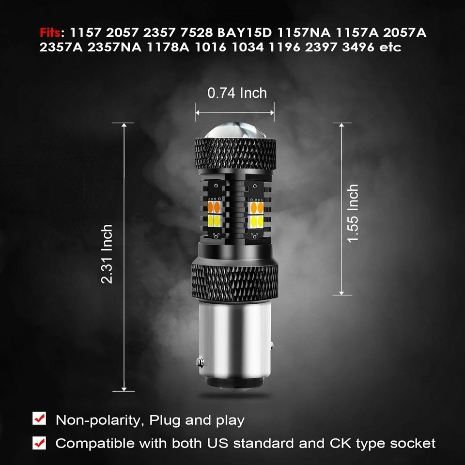 Bombillas LED de señal de giro delanteras ámbar blanco para Volvo VHD 01-17 opción 2 Foto 2 de 4