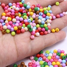 1000pcs Mixed Bright Color Acrylic Round Beads 5mm Smooth Ball Mini Spacer Beads