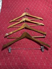 Lot of 4 Vintage Wooden Suit Hangers Unbranded