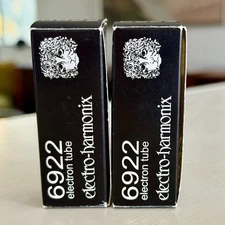 Matched Pair Electro-Harmonix 6922EH / E88CC Vacuum Tubes – Original Boxes