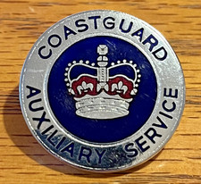 Vintage Coastguard Auxiliary Service Enamel Lapel Badge