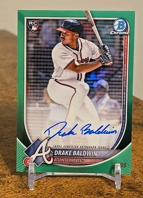 #ad 2025 Bowman Chrome Drake Baldwin Braves RC NL ROY Auto True Green Refractor 99 $300.00