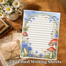 Cottagecore - Letter Writing Paper   25 Watercolor Stationery Sheets 019