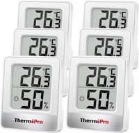 Thermopro TP49-6 Hygrometer Thermometer Innenraum 6 StüCk Digital Mini Weiß