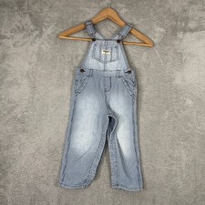 OshKosh B'gosh Hickory Stripe Overalls Kids 24 Month Blue Railroad Denim Vestbak