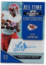 2018 Panini Contenders Optic Larry Johnson All Time Blue Holo Prizm Auto /20